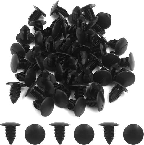 uxcell 50pcs 11mm Hole 21mm Head Car Plastic Trim Door Panel Retainer Clip Rivet Black in Saudi Arabia