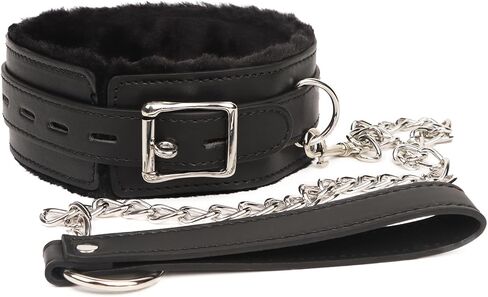 طوق جلدي للنساء، قلادات ذات أطواق قابلة للتعديل مع بطانة من الفرو للنساء in Kuwait