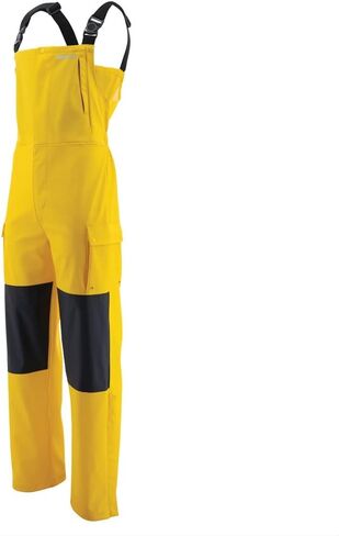 Caterpillar Longshore Waterproof Rain Bib Overalls for Men Featuring Welded Seams, Full-Front Zip Closure, and Zip Pockets, Yellow - Medium/32L in Saudi Arabia