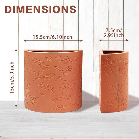 Decorative Bookends, Flower Pot Book Ends for Shelves, Terracotta Kitchen Bookends Novelty Plant Pot Holder, Office Book Shelf Accessories with Funny Indoor Plants Pot in Saudi Arabia