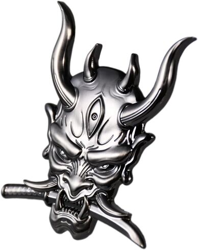 Ghost Devil Oni Samurai Warrior with Fangs and Blade Metal 3D Emblem Badge with Pre-Adhesive for Car Motorcycle Spider ATV Fun Zen Bushido JDM in Saudi Arabia