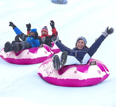 أنبوب ثلج كبير جدًا من COVACURE مقاس 55 بوصة - زلاجات سميكة قابلة للنفخ للبالغين، أنابيب شديدة التحمل مع مقبض حمل معزز وحبل للتزلج والتزلج في الهواء الطلق in Kuwait