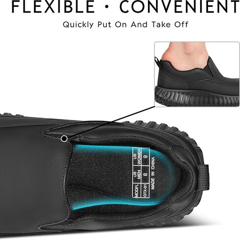 Non Slip Work Shoes for Men Women Slip-Resistant Waterproof Food Service Sneakers Slip-On Lightweight Cushioning Walking Loafers in Saudi Arabia