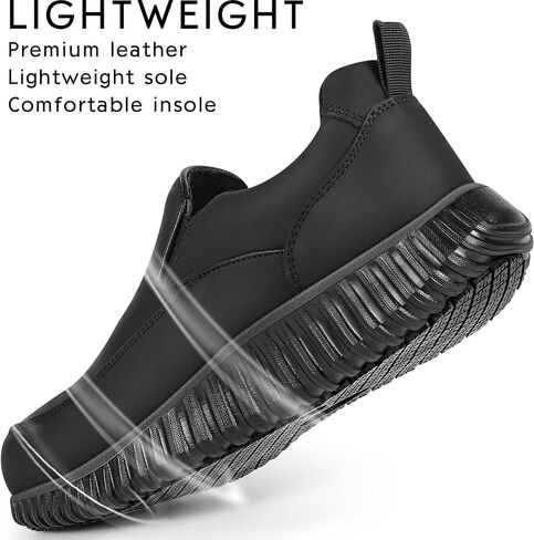 Non Slip Work Shoes for Men Women Slip-Resistant Waterproof Food Service Sneakers Slip-On Lightweight Cushioning Walking Loafers in Saudi Arabia