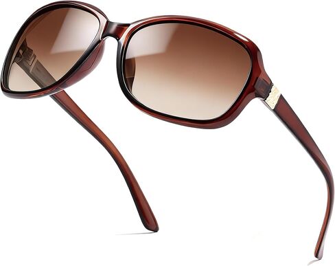 SIPHEW Polarized Sunglasses for Women | Retro Square Sunglasses w UV400 Protection | Womens Wraparound Shade in Kuwait