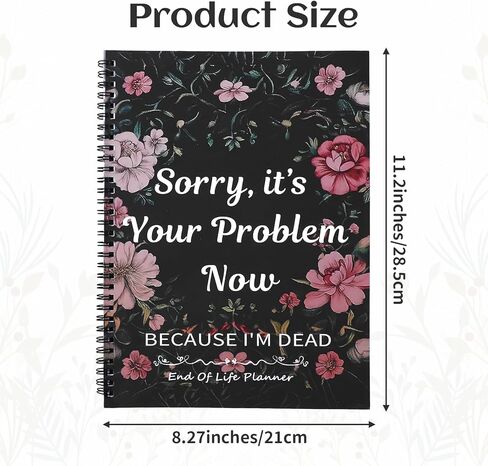 Motthjcw End of Life Planner, Estate Planning Organizer, Sorry It's Your Problem Now Because I'm Dead, End of Life Planner Organizer Binder, Final Wishes and Arrangements Emergency Binder (Colorful) in Kuwait