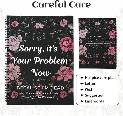 Motthjcw End of Life Planner, Estate Planning Organizer, Sorry It's Your Problem Now Because I'm Dead, End of Life Planner Organizer Binder, Final Wishes and Arrangements Emergency Binder (Colorful) in Kuwait