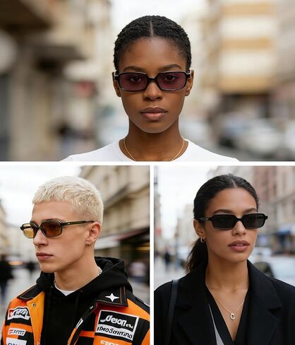 JOOX Retro Rectangle Sunglasses for Women Men Small 90s Style Vintage Trendy Narrow Rectangular Frame 2026 in Saudi Arabia