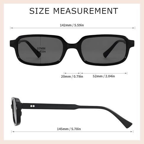 JOOX Retro Rectangle Sunglasses for Women Men Small 90s Style Vintage Trendy Narrow Rectangular Frame 2026 in Saudi Arabia