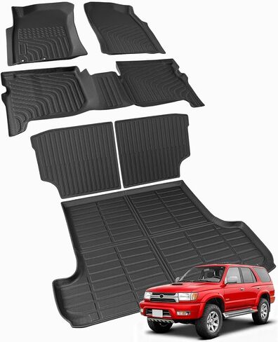 All-Weather Full Sets Car Floor Mats for Toyota 4Runner 1996-2002 with Trunk Mat & Backrest Mat, Cutsom Fit Full Protection for 3rd Gen 4 Runner Limited SR5 Base N180 SUV Accessories in Saudi Arabia