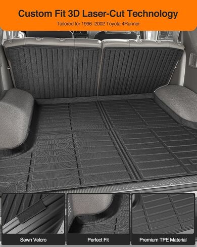 All-Weather Full Sets Car Floor Mats for Toyota 4Runner 1996-2002 with Trunk Mat & Backrest Mat, Cutsom Fit Full Protection for 3rd Gen 4 Runner Limited SR5 Base N180 SUV Accessories in Saudi Arabia