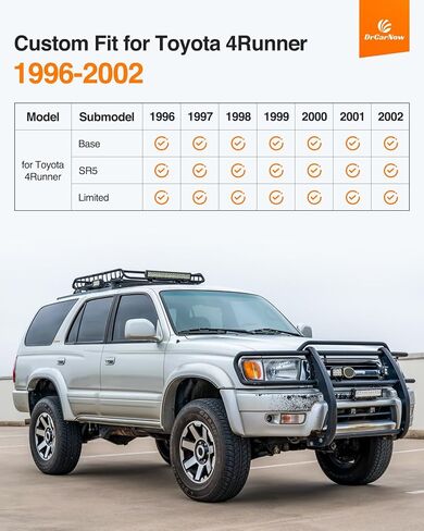 All-Weather Full Sets Car Floor Mats for Toyota 4Runner 1996-2002 with Trunk Mat & Backrest Mat, Cutsom Fit Full Protection for 3rd Gen 4 Runner Limited SR5 Base N180 SUV Accessories in Saudi Arabia