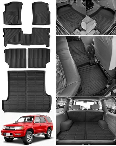 All-Weather Full Sets Car Floor Mats for Toyota 4Runner 1996-2002 with Trunk Mat & Backrest Mat, Cutsom Fit Full Protection for 3rd Gen 4 Runner Limited SR5 Base N180 SUV Accessories in Saudi Arabia
