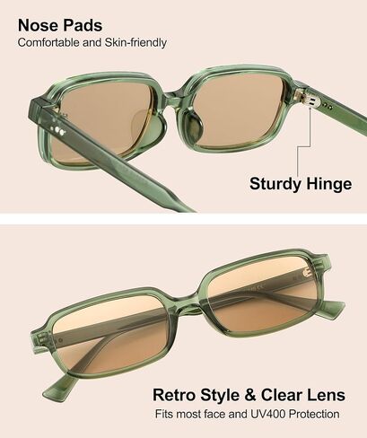JOOX Retro Rectangle Sunglasses for Women Men Small 90s Style Vintage Trendy Narrow Rectangular Frame 2026 in Saudi Arabia