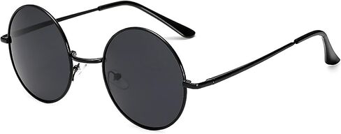 نظارات شمسية دائرية بإطار معدني - نظارات بعدسات شفافة مستقطبة UV400 Hippie Vintage in Kuwait