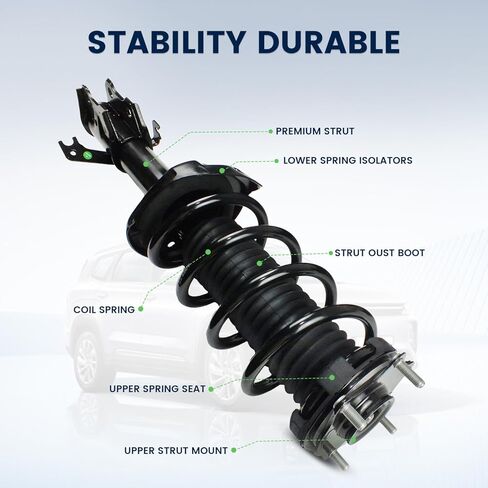 2PCS Front Struts Assembly w/Coil Spring Shock Absorber for 2007 2008 2010 2011 2012 2013 2014 Honda CR-V 2.4L (Exc.Touring), Quick-Struts Complete Struts Replace for 272492 272491 in Kuwait