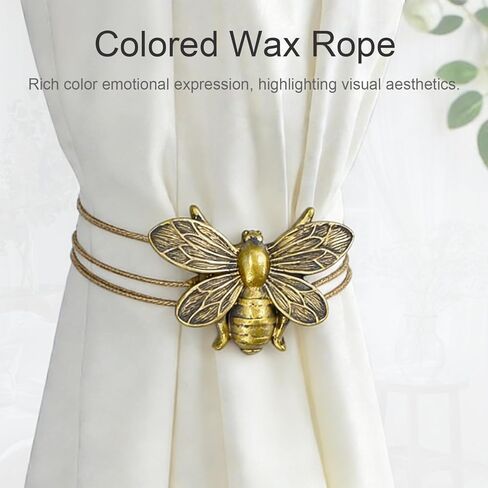 Magnetic Curtain Tiebacks, Set of 2 Antique Bronze Flying Bee Design, Resin Magnetic Curtain Holdbacks for Drapes, Farmhouse Home Office Decor, Decorative Accessories in Kuwait