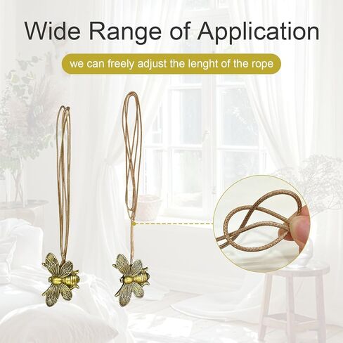 Magnetic Curtain Tiebacks, Set of 2 Antique Bronze Flying Bee Design, Resin Magnetic Curtain Holdbacks for Drapes, Farmhouse Home Office Decor, Decorative Accessories in Kuwait