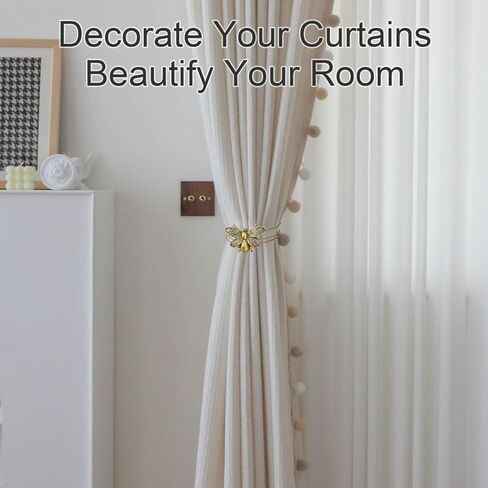 Magnetic Curtain Tiebacks, Set of 2 Antique Bronze Flying Bee Design, Resin Magnetic Curtain Holdbacks for Drapes, Farmhouse Home Office Decor, Decorative Accessories in Kuwait