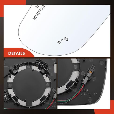 A-Premium Right Passenger Side Non-Heated Mirror Glass with Backing Plate Compatible with Kia Soul 2020 2021 2022 2023 2024 - Exterior Side View Convex Mirror with Blind Spot Detection in Saudi Arabia