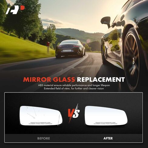 A-Premium Right Passenger Side Heated Mirror Glass with Backing Plate - Compatible with Buick LaCrosse 2013-2016 - Exterior Side View Convex Mirror without Side Object Sensor and Auto Dimming in Saudi Arabia
