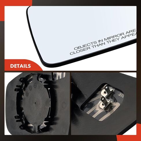 A-Premium Right Passenger Side Heated Mirror Glass with Backing Plate - Compatible with Buick LaCrosse 2013-2016 - Exterior Side View Convex Mirror without Side Object Sensor and Auto Dimming in Saudi Arabia