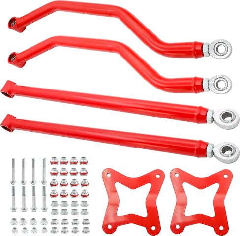 High Clearance Boxed Rear Radius Arm Kit for 2014-2023 Polaris RZR XP 1000/ XP 4 1000, Heavy-Duty Steel, Adjustable Heim Joints, 4X Strong Than Stock, Boxed Rear Radius Arms/Rods Replacement, Red in Kuwait