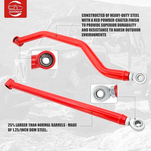 High Clearance Boxed Rear Radius Arm Kit for 2014-2023 Polaris RZR XP 1000/ XP 4 1000, Heavy-Duty Steel, Adjustable Heim Joints, 4X Strong Than Stock, Boxed Rear Radius Arms/Rods Replacement, Red in Kuwait