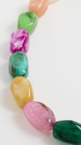 ADINA EDEN Women's Gold Chain & Multicolor Bead Necklace in Kuwait