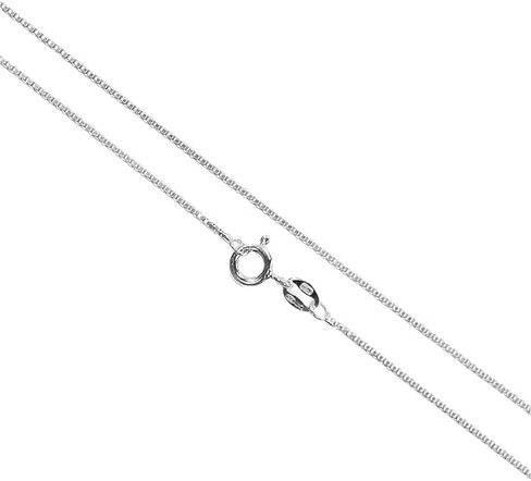 925 Sterling Silver Italian Box Chain Necklace for Women & Men – Solid Silver, Secure Clasp, 1mm & 1.5mm, 16–30 Inch – Durable Layering Chain for Everyday & Special Occasions in Saudi Arabia