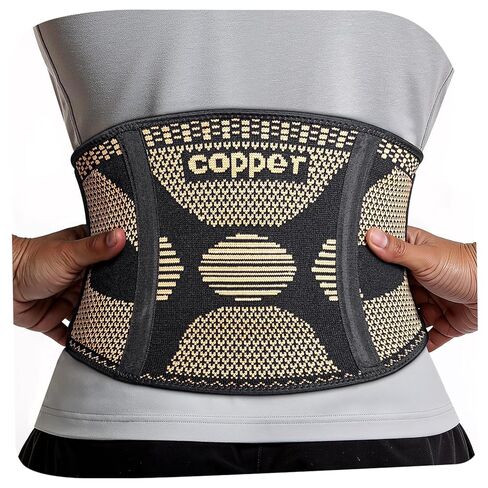 Copper Back Braces for Lower Back Pain, Breathable Lumbar Support Belt for Men and Women, Lower Back Brace for Herniated Disc, Sciatica, Scoliosis, Heavy Lifting (Black, Medium) in Kuwait