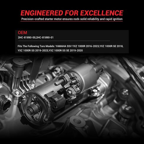 Techie TS1S8024 Starter Motor Replacement for 2HC-81890-00,2HC-81890-01 Fit for YAMAHA SSV YXZ 1000R 2016-2023,YXZ 1000R SE 2018,YXZ 1000R SS 2019-2023,YXZ 1000R SS SE 2019-2020 in Kuwait