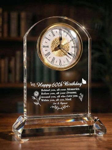 70th Birthday Gift Quartz Desk Clock – Elegant Home Blessing Decoration for Parents, Grandparents, Friends, Mom, Dad, Happy 70 Years Birthday Decoration for Women Men in Kuwait