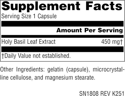 Source Naturals Serene Science Holy Basil Extract, Adrenal Support* 450 mg - 60 Capsules in Kuwait