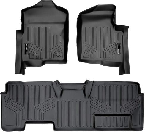MAXLINER Custom Fit Floor Mats 2 Row Liner Set Black Compatible with 2011-2014 Ford F-150 SuperCrew Cab in Kuwait