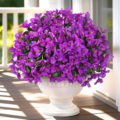 Yastouay 8 Bundles Artificial Flowers for Outdoors, Realistic Bougainvillea Fake Flowers for Outside, UV Resistant Silk Outdoor Faux Plants for Porch Patio Planter Front Door Garden Decor(Hot Pink) in Saudi Arabia