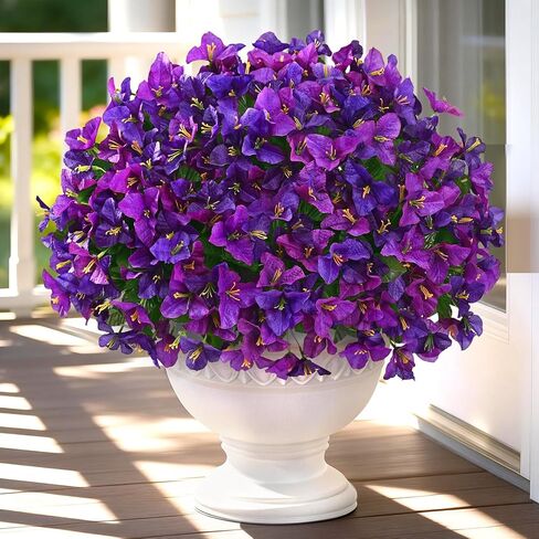 Yastouay 8 Bundles Artificial Flowers for Outdoors, Realistic Bougainvillea Fake Flowers for Outside, UV Resistant Silk Outdoor Faux Plants for Porch Patio Planter Front Door Garden Decor(Hot Pink) in Saudi Arabia