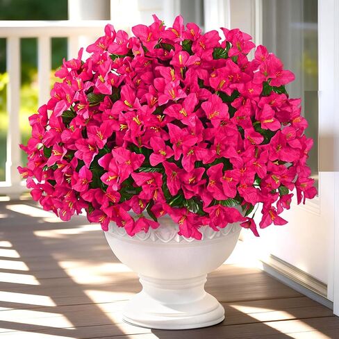 Yastouay 8 Bundles Artificial Flowers for Outdoors, Realistic Bougainvillea Fake Flowers for Outside, UV Resistant Silk Outdoor Faux Plants for Porch Patio Planter Front Door Garden Decor(Hot Pink) in Saudi Arabia