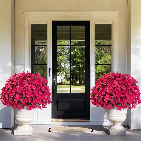 Yastouay 8 Bundles Artificial Flowers for Outdoors, Realistic Bougainvillea Fake Flowers for Outside, UV Resistant Silk Outdoor Faux Plants for Porch Patio Planter Front Door Garden Decor(Hot Pink) in Saudi Arabia