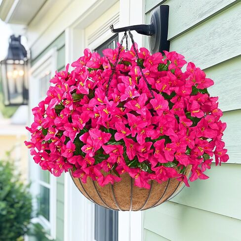 Yastouay 8 Bundles Artificial Flowers for Outdoors, Realistic Bougainvillea Fake Flowers for Outside, UV Resistant Silk Outdoor Faux Plants for Porch Patio Planter Front Door Garden Decor(Hot Pink) in Saudi Arabia