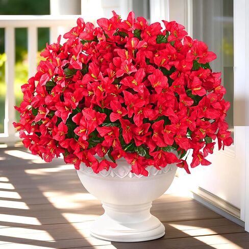 Yastouay 8 Bundles Artificial Flowers for Outdoors, Realistic Bougainvillea Fake Flowers for Outside, UV Resistant Silk Outdoor Faux Plants for Porch Patio Planter Front Door Garden Decor(Hot Pink) in Saudi Arabia