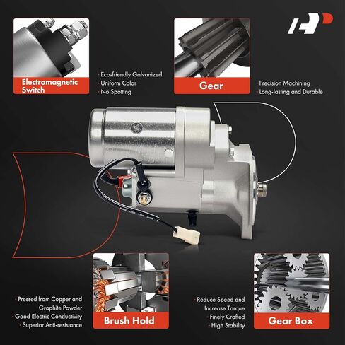 A-Premium Starter Motor Compatible with Bobcat 325C 1996-2000, 325D/328C/328D 1993-2000, 331 1994-2006, 331C, 331E, 331EC, 334C, 334D, 337C, 337D, 341, 341C, 341D, 12V 2.0KW 10-Teeth Clockwise in Saudi Arabia