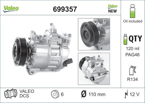 Valeo 699357 High Performance A/C Compressor Compatible with Select Volkswagen and Audi Models in Saudi Arabia