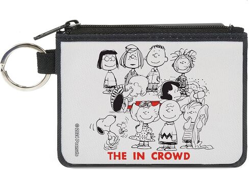 Peanuts Wallet, Zip Clutch, Peanuts Gang 75th the In Crowd Group Pose White Black Red, Canvas in Saudi Arabia