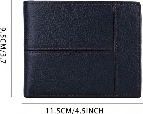 Stylish Men's Wallet, Genuine Leather Bifold Wallet with RFID Blocking Technology Individual Coin Pocket A wallet Essential For Business, Leisure, And Travel in Saudi Arabia