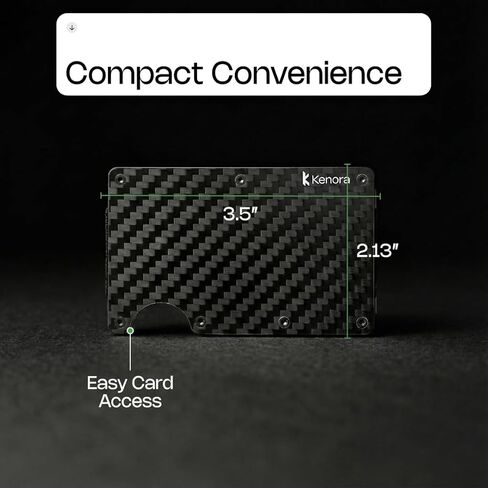 Carbon Fiber AirTag Wallet - Slim Minimalist Card Holder for Men - Lightweight Rigid Front Pocket Case Compatible with Apple AirTag - Black in Saudi Arabia