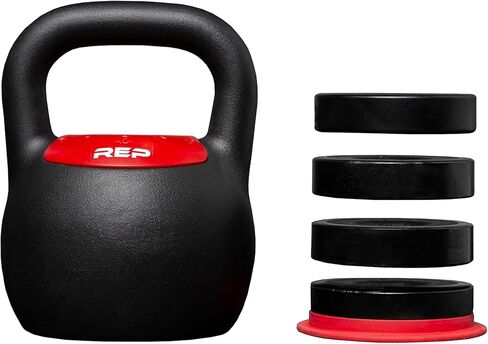 Rep Fitness Adjustable Kettlebell with Matte Powder Coating – Quickly Select From Multiple KG or LB Weight Options for HIIT and Cross-Training Workouts in Kuwait