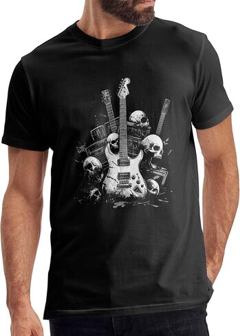 قميص رجالي عتيق Y2K Rock Band للرجال تي شيرت برسوم جمجمة معدنية in Kuwait