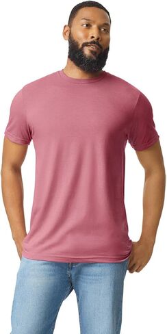 Apparel Globe Adult Softstyle CVC T-Shirt Cotton Polyester Blend Modern Fit Smooth Surface Durable Tear-Away Label Tshirt in Saudi Arabia
