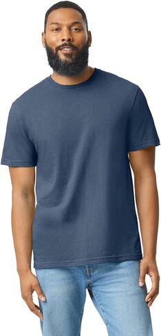 Apparel Globe Adult Softstyle CVC T-Shirt Cotton Polyester Blend Modern Fit Smooth Surface Durable Tear-Away Label Tshirt in Saudi Arabia